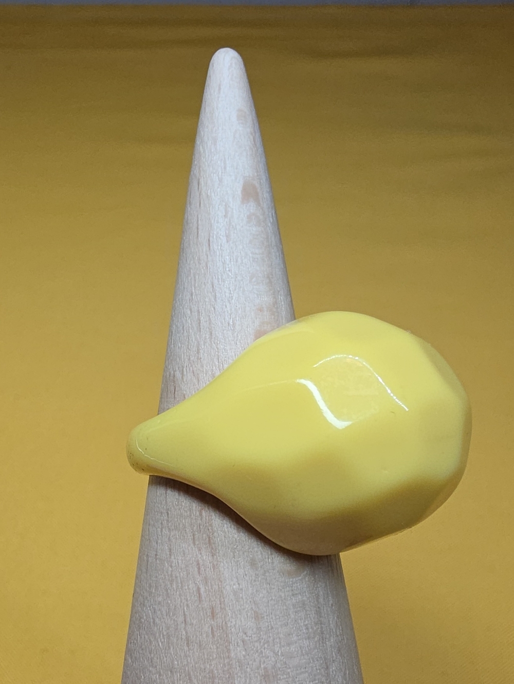 Vintage Bubble Ring ▪︎ Marigold Yellow ▪︎ Likely Bakelite or Acrylic ▪︎ UNIQUE!